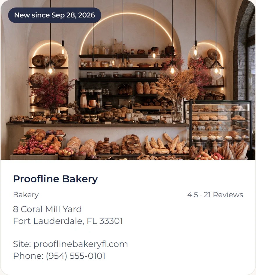 A newly opened bakery on the weekly list